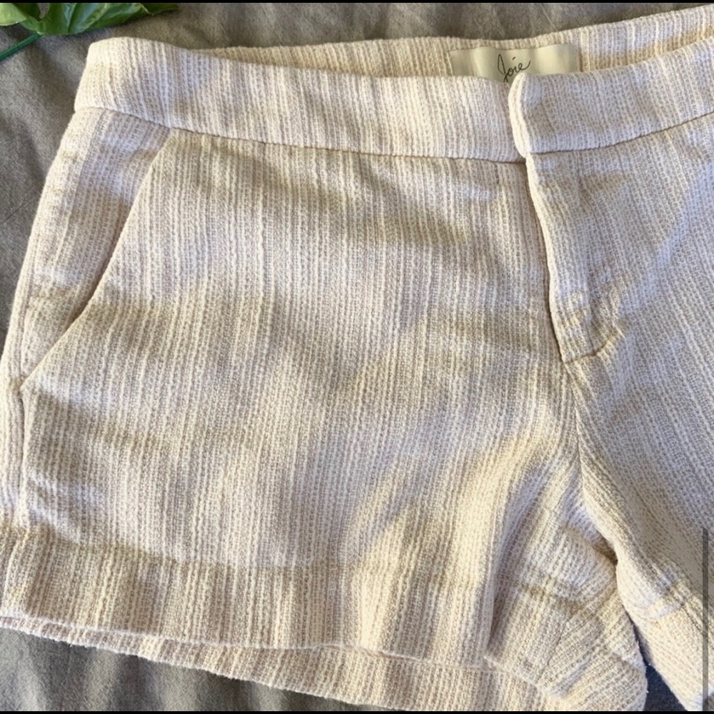 Joie Knit Cream Shorts Size 4 - Picture 6 of 8